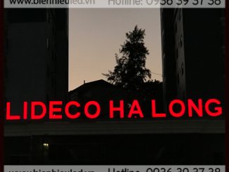 Gia công biển hiệu tòa nhà gắn LED