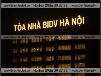 Bộ chữ inox gắn LED trên nóc tòa nhà