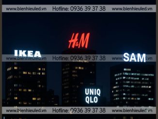 Bộ chữ lớn gắn led trên nóc tòa nhà