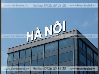 Thi công chữ nổi trên nóc tòa nhà