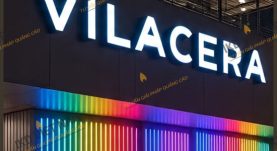 Sản xuất thi công chữ nổi inox gắn Led tòa nhà