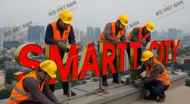 Sản xuất thi công bộ chữ tòa nhà tại Hà Nội