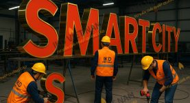 Thi công lắp đặt bộ chữ tòa nhà tại hà nội