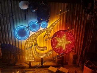 Gia công lắp đặt biển hiệu quảng cáo tòa nhà gắn LED