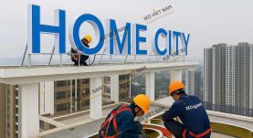 Thiết kế sản xuất lắp đặt biển hiệu quảng cáo tòa nhà
