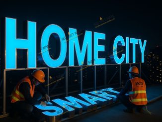 Thiết kế sản xuất thi công lắp đặt biển hiệu quảng cáo tòa nhà tại miền bắc